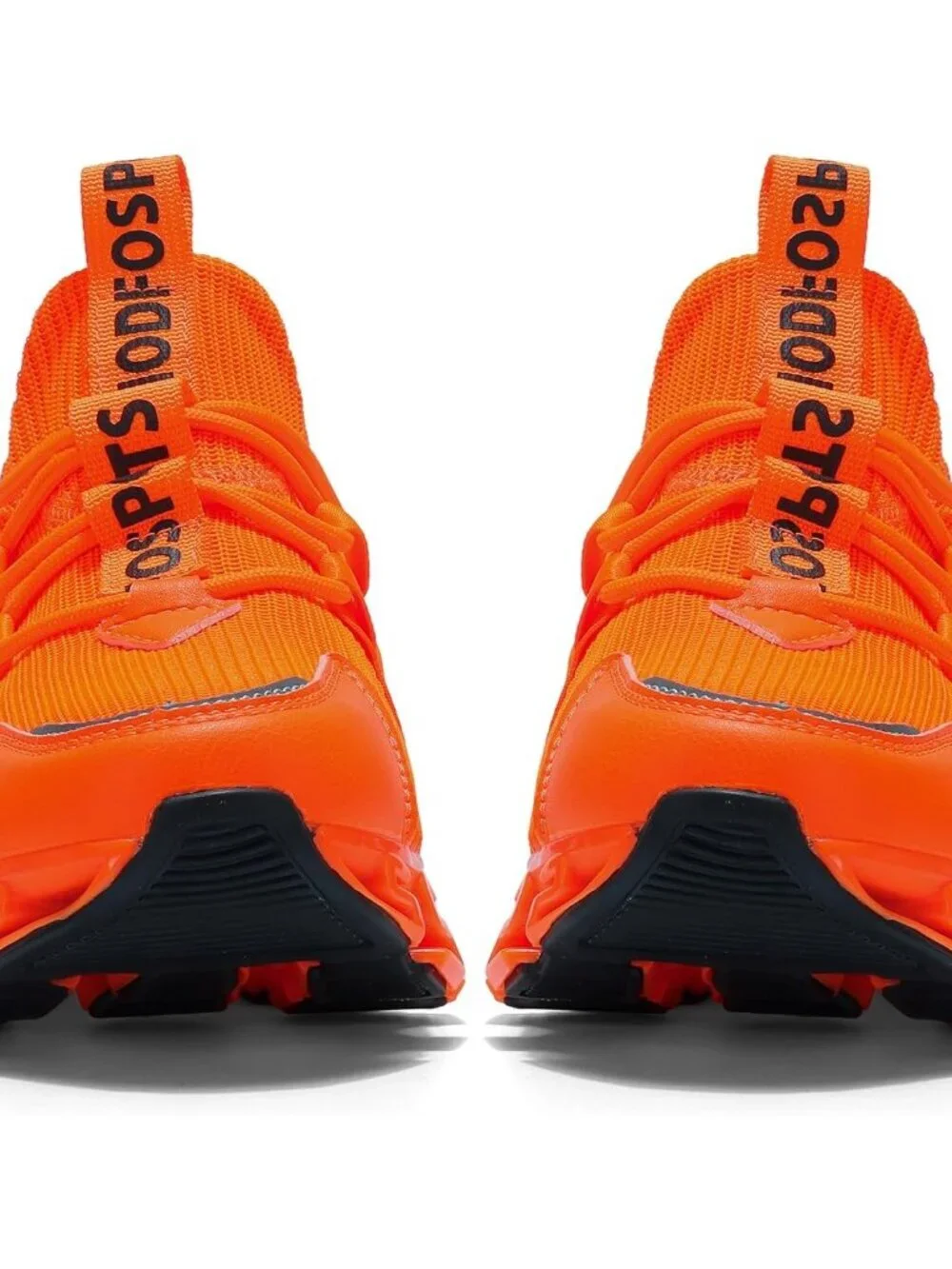 Women's Dark Orange Mesh Sneakers Athletic Running Walking Shoes Lace-up